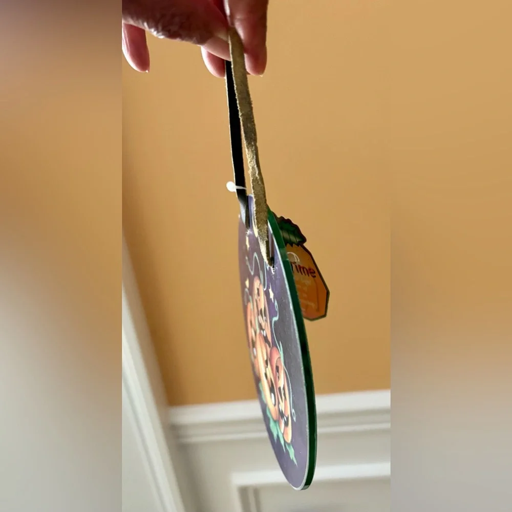 Halloween Fall Glass backed Hanging Decor NWT & Pumpkin Carving Tools NWOT